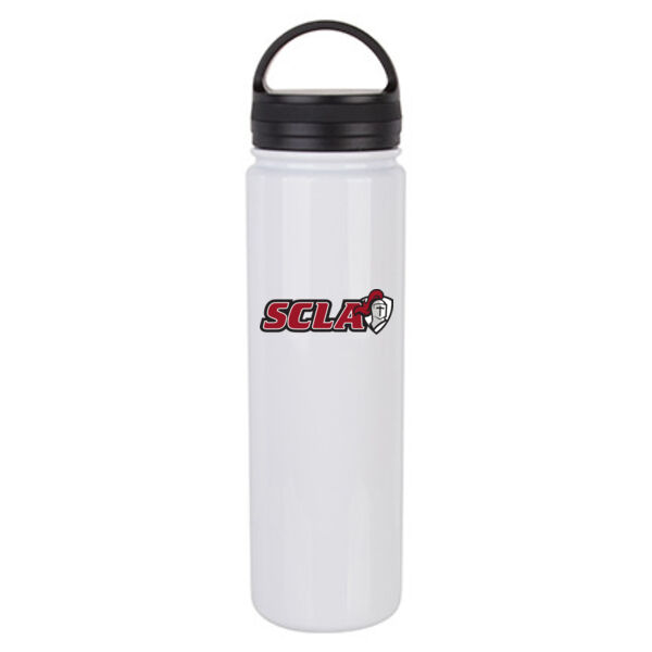 23 Oz Stainless Steel Flask Bottle with Portable Lid - Sublimated Logo Thumbnail