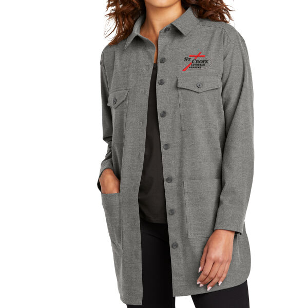 Mercer+Mettle® Women’s Long Sleeve Twill Overshirt - Embroidered Logo Thumbnail