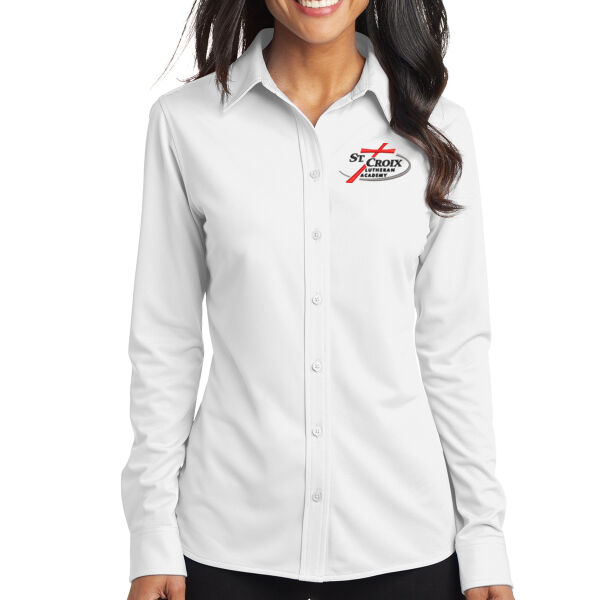 Port Authority® Ladies Dimension Knit Dress Shirt - Embroidered Logo Thumbnail