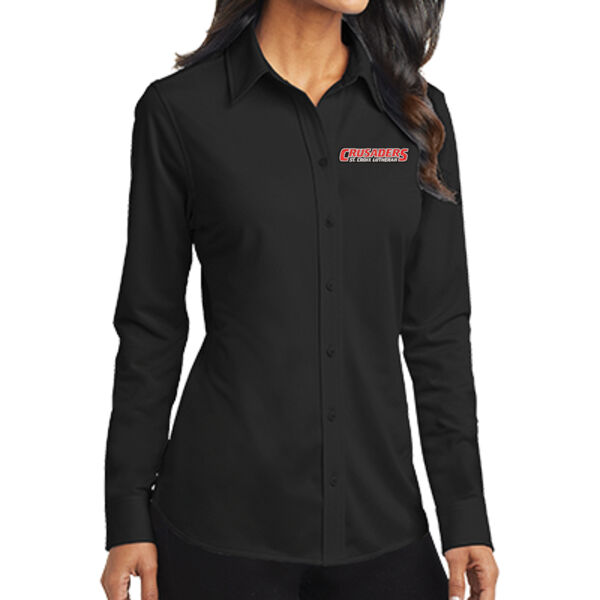 Port Authority® Ladies Dimension Knit Dress Shirt - Embroidered Logo Thumbnail