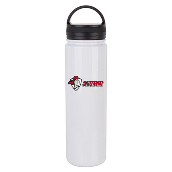 23oz Stainless Steel Flask Bottle w/Portable Lid - Sublimated Logo Thumbnail