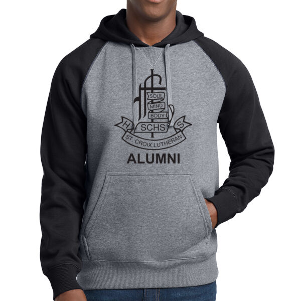 Sport-Tek® Raglan Colorblock Pullover Hooded Sweatshirt - Printed Logo Thumbnail