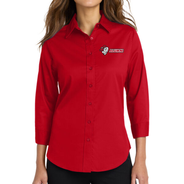 Port Authority® Women's 3/4-Sleeve Easy Care Shirt - Embroidered Logo Thumbnail