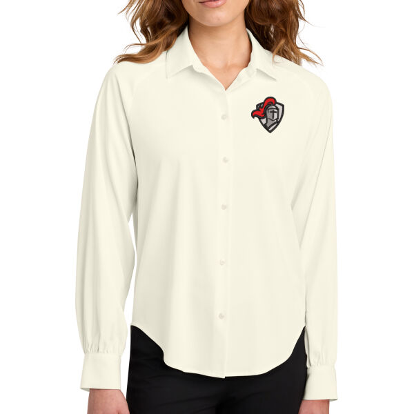 Mercer + Mettle Womens Long Sleeve Buttery Soft Blouse - Embroidered Logo Thumbnail